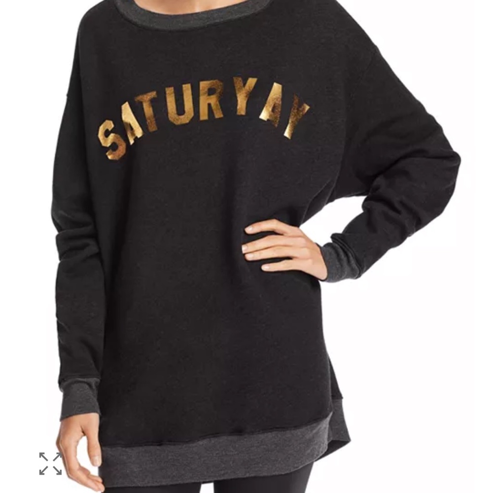 Wildfox Black and Gold SATURYAY Sweatshirt small s
